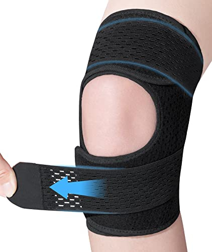 ProWaves Kniebandage Männer Damen mit Verstellbarer Klettverband, Patella Kniebandage mit Seitenstabilisatoren Orthopädische Kniestütze für Arthritis Meniskusriss Knieschmerzen Sport Anti-Rutsch XL