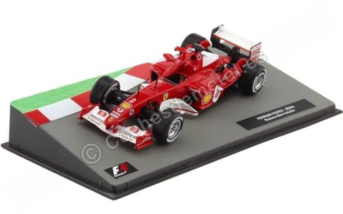 Compatibile con Ferrari F2004 Nº2 Rubens Barichello Rosso 1:43 Editorial Salvat F1 08