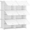HOOBRO Mueble Zapatero, 6 Compartimentos, Modular Zapatero, Estantería de Plástico, con Puerta, Compartimento 40 x 30 x 30 cm, para Salón, Pasillo, Entrada, Dormitorio, Blanco EWT26SC01G1