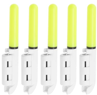 Create idea 5pcs Lumières de Pointe Canne à Pêche de Nuit Verte Lampe Lumineuse LED Étanche Alarme de Morsure Pêche de Nuit Bâton Lumineux Accessoires de Matériel de Pêche pour Pêche de Nuit