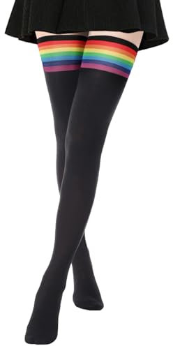 DRESHOW Extra Long Thigh High Socks Long Boot Stockings Striped Over Knee Socks for Women Cotton Leg Warmers