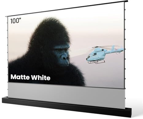 AWOL VISION 254 cm (100 Zoll) motorisierter, aufsteigender Projektor-Leinwand für Langen, kurzen, ultrakurzen Projektor, Bodenständer, Innen- und Außenbereich, 170°+ sichtbar, 4K/8K Ultra HD MW-F210