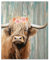 arricraft Poster Mit Kuh-Motiv, 1 Stück, Kunstdruck „A Wearing Flower Yak“, Ungerahmt, Vintage-Landhaustier-Wanddruckpapier Für Rustikale Landhausküche, Natürliche Wanddekoration