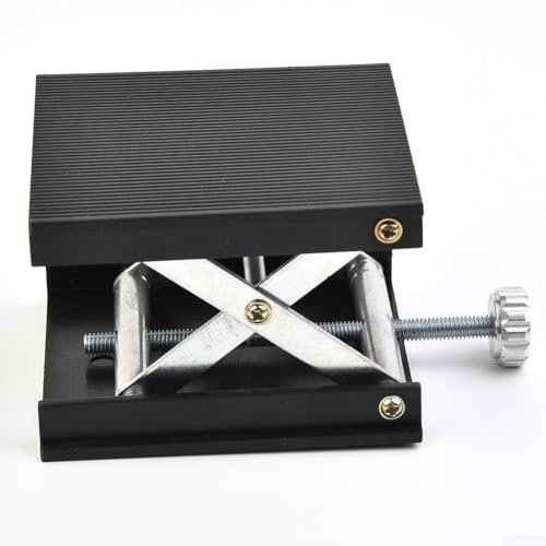Industrial Lab Hebebühne Einstellbare Aluminiumlegierung Rack Scherenheber Labor Wagenheber Ständer Unterstützung Jack Plattform Laser Level Halter 90 x 90 mm, Schwarz (Schwarz)