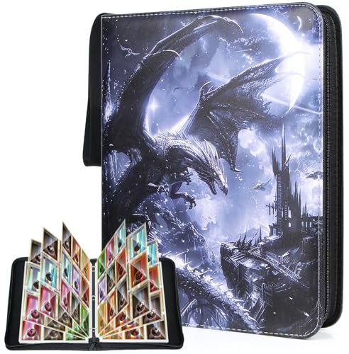 JoyHood Kartensammelordner kompatibel mit TCG/PM/MTG/OPCG/YGO Karten, Kartenaufbewahrungshalter, Album mit 9 Taschen – für bis zu 900 Karten