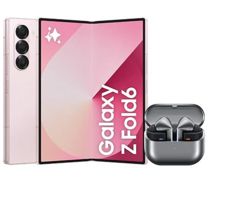 Samsung Galaxy Z Fold6 AI Smartphone, Unlocked Android Smartphone, 1TB Storage, Pink and Buds3 Pro, Wireless Earbuds, Grey (UK Version)