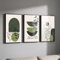 PWAAHDC Beige Grün Wandbilder 3er Set – Boho Ästhetik Poster für Wohnzimmer, Modern und Schlafzimmer – Stilvolle Wanddeko Ohne Rahmen (DIN A4, 21 x 30 cm)