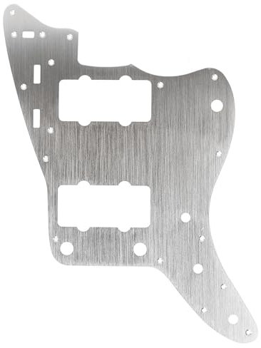 E-Gitarren-Schlagbrett, 13-Loch-Kratzplatten-Schlagbrett für Jazzmaster Classic Vibe-Gitarre, Gitarrenteil Im Vintage-Stil, Gehäuse aus Aluminiumlegierung (Oxidiertes Silber)