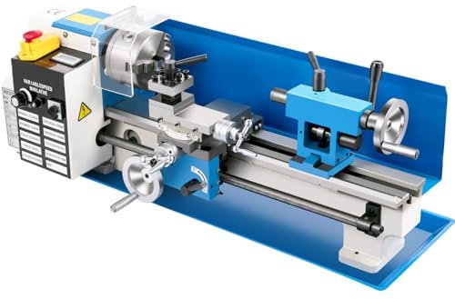 Furvveerr 550W Mini Tornio in Metallo 7 x14 Tornio per Metalli da Banco Tornio Velocità Variabile 2250RPM,con 3-jaw Chuck CNC Precisione Mini Tornio Macchina,Utensili per Tornitura in Metallo
