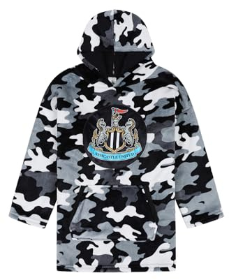 Newcastle United Football Club - Felpa con cappuccio in pile di lusso, completamente foderata, motivo mimetico, Nero , One Size