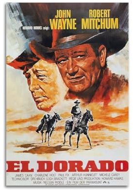 Filmposter John Wayne, Wandkunst, Leinwand, ästhetische Musik- und Filmdekoration, Wohnzimmer, Schlafzimmer, 50 x 75 cm, ungerahmt