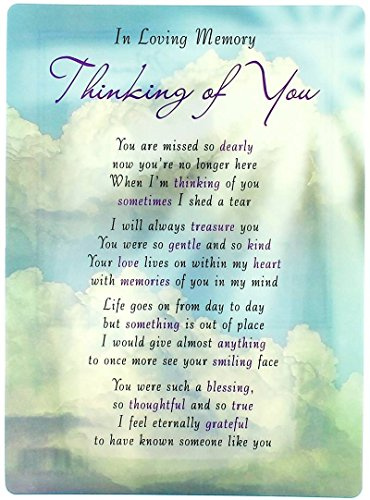Special Thoughts Loving Memory Open Graveside Memorial Card - Thinking Of You 6.5 x 4.75, green|beige|white|blue