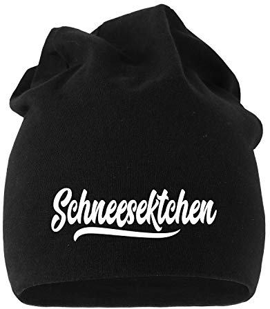 MoonWorks® Jersey Beanie Damen Ginderella Wodkahontas Trinkerbell Alkohol Glühwein Mütze Schneesektchen schwarz Unisize