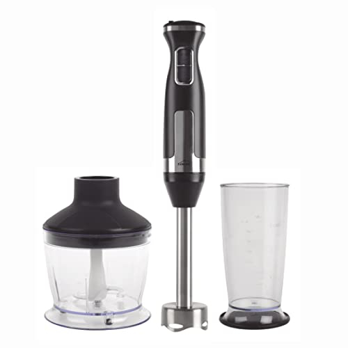 Lacor 61683 - Batidora/Picadora eléctrica PRO con vaso mezclador de base antideslizante, Acero Inoxidable 18/10, Libre de BPA