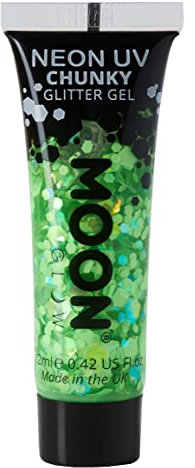 Neon UV Face & Body Chunky Glitter Gel - 12ml - Green