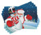 ABAKUHAUS Weihnachten Platzmatten, Sankt-Schneemann Hug, Waschbare Stoff Esszimmer Küche Tischdekorations Digitaldruck, Blau Weiß Rot