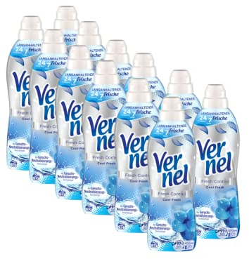 Vernel Fresh Control Cool Fresh Weichspüler (12x32 Waschladungen), Wäscheduft für 24/7 langanhaltende Frische mit Geruchs-Neutralisierungs-Technologie, recycelbare Flasche