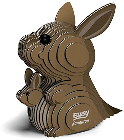 EUGY 650015 Känguru, 3D Tier-Puzzle für Kinder und Erwachsene zum Zusammenbauen, DIY Tierfigur, Bastelset ab 6 Jahren