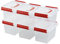 Waikhomes Set of 6 Plastic Storage Box, Small Storage Boxes with Lids/Handles, 6 L, Clear