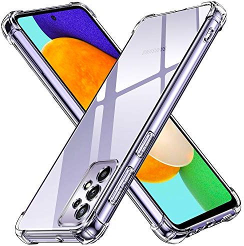 ivoler Klar Silikon Hülle für Samsung Galaxy A52 5G / A52 4G / A52s 5G mit Stoßfest Schutzecken, Dünne Weiche Transparent Schutzhülle Flexible TPU Durchsichtige Handyhülle Kratzfest Case Cover