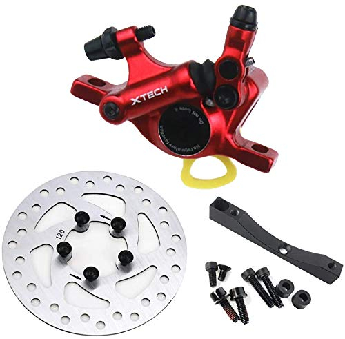 HORO.ES Kit pinza idraulica Xtech Zoom + disco 120 mm + supporto + viti Xiaomi Scooter M365/PRO (rosso)