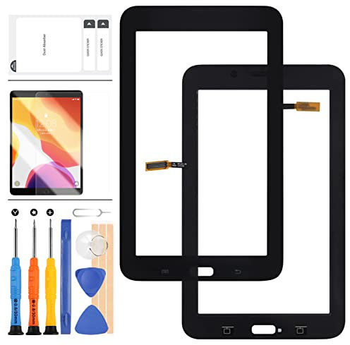 Remplacement d'écran pour Samsung Galaxy Tab 3 Lite T113 SM-T113 7 écran Tactile numériseur capteur Panneau de Verre Ensemble Complet de pièces de réparation avec Outils (Noir)