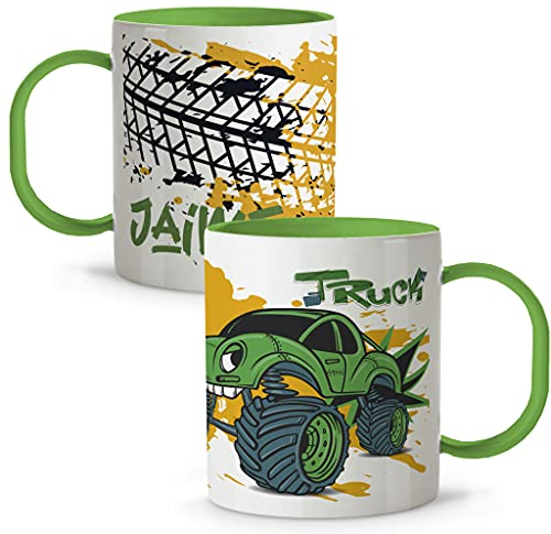Taza plastico personalizada. Taza Plastico Infantil Personalizada. Vaso Infantil Personalizado Duro. Tazas Personalizadas con Nombre SIN BPA. 5 COLORES a ELEGIR. Truck
