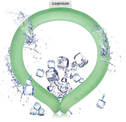 climafusion Neck Cooler, Wearable Cooling Ring for Summer Heat, Cooling Starts Below 15°C (59°F) (Green)