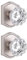 CLCTK 2 Pack Crystal Dummy Door Knobs, Non-Turning Single Side Dummy Door Knob, Brushed Nickel