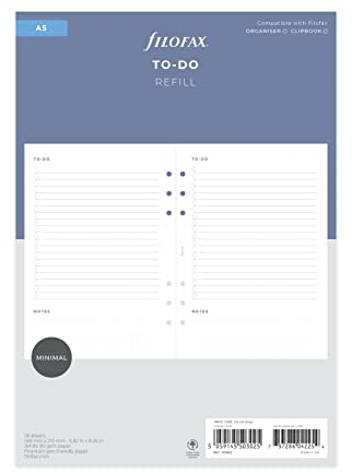 Filofax Einlage To-Do Notebook Refill - A5, White (132853)