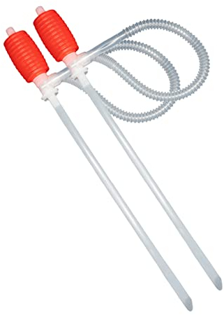 Provoonsint 2 Pack Manual Fuel Transfer Siphon Pump; Standard Syphon Pump For Lawn Mower and Hand Oil, Petrol,Gasoline Pumping