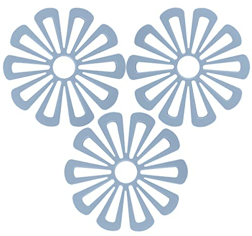 Kingmate Topflappen & Untersetzer aus Silikon, 3er-Set, Platzdeckchen Isoliermatte, Spülmaschinenfest, Hitzebeständigkeit, Blau