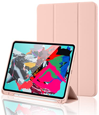 Custodia Cover per iPad 11 Generazione A16 11 Pollici 2025/iPad 10 Generazione 10,9 Pollici 2022 con portapenne, Supporto Sottile con Retro Rigido Cover con Auto Svegliati/Sonno, Oro Rosa