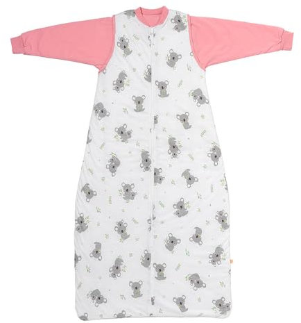 schlummersack Schlafsack Baby ganzjährig 110 cm Koala | Babyschlafsack mit Ärmel abnehmbar 2.5 Tog Baby Schlafsack ganzjährig | Ganzjahres Schlafsack Baby Baumwolle