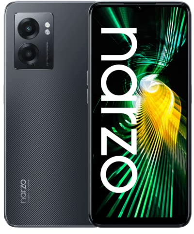 realme Narzo 50 5G-4+64 GB Smartphone Libre, Batería masiva de 5000 mAh, Procesador Dimensity 810 5G, Carga Dart de 33 W, Pantalla ultrafluida de 90 Hz, NFC, Dual Sim, Android 12, Hyper Black