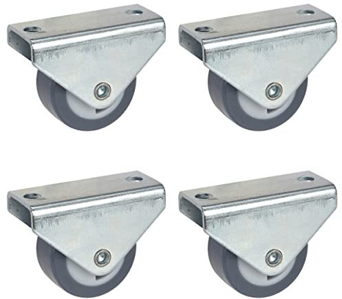 Dörner + Helmer Juego de 4 ruedas para muebles de 30 mm, fijadas por dirección, con placa, TPE sin dejar rastro, capacidad de carga de 105 kg/set