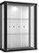 K-Möbel Wandvitrine (80x60x25cm) - Made in Germany - Glasvitrine hängend mit 2 höhenverstellbaren Glasböden aus ESG & Spiegel in Schwarz - Schrank mit Glastüren - Hängevitrine Glas