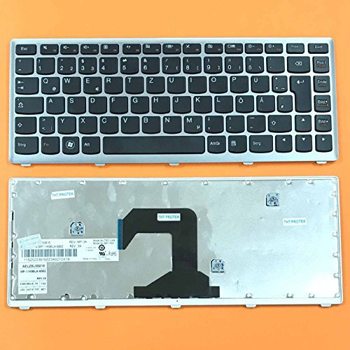 T-ProTek DE - Keyboard mit Silber Rahmen ver.2 kompatibel für IBM Lenovo Ideapad U310, U410