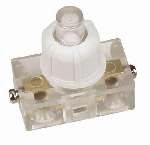 Einbau Druckschalter mit Schraubkontakten für Lampen und Geräte 250V 2A transparent-weiß