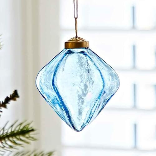 Bolas de diamantes de cristal reciclado de colores, decoración navideña, adornos de cristal, decoración de árbol de Navidad (turquesa)