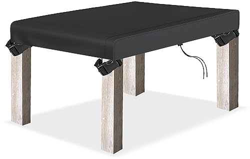 Tischplattenhülle Tischplatte Schutzhülle, Schwerlast 600D Oxford Tischplatten Abdeckung mit UV- und PU-Beschichtung, Mit 4 verstellbare Druckknöpfe +1 verstärkter Kordelzug (200x100x10cm)