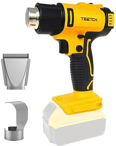 Cordless Hot Air Gun, 1200W Heat Gun Compatible with DeWalt 18V Battery for Drying/Stripping Paint, Shaping Plastic and Heat-Shrink Tubing(Body Only)