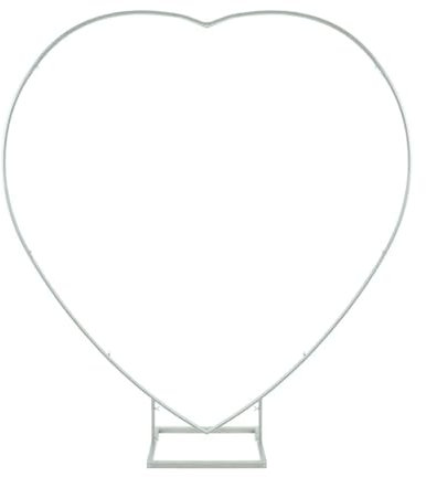 Trimming Shop Heart Balloon Arch Stand 6.5ft Party Decoration White Balloon Arch Metal Frame for Birthday Wedding Valentines Baby Shower Bridal Proposal Engagement Background Decor