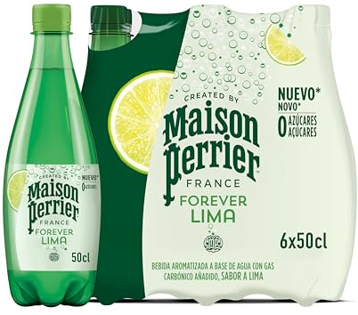 MAISON PERRIER Forever Agua mineral natural con Gas con Sabor Lima, 6 x 500 ml