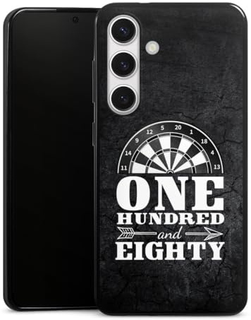 Slim Case extra dünn kompatibel mit Samsung Galaxy S24 Silikon Handyhülle schwarz Hülle Dart Sport