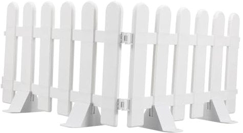 Cabilock 2Pezzi Staccionata in Legno 50x30cm Mini Recinzione per Giardino, Prato, Sentieri, Con Basi, per Aiuole e Staccionata, per Esterni Edging Paesaggistico per Piante
