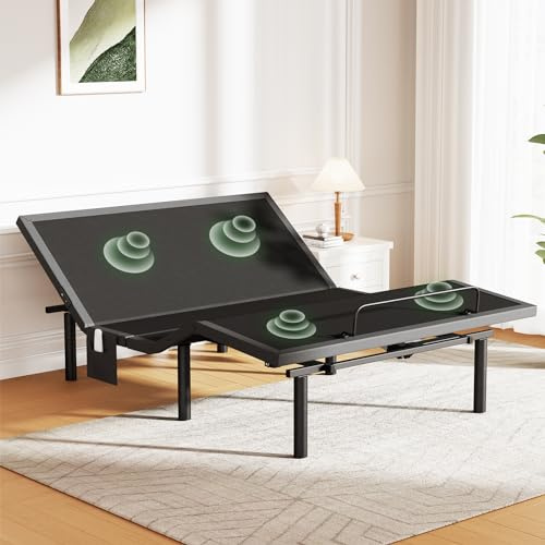 Marsail MS01-1 Queen-Bett Verstellbares Bett mit Massage, 4 USB A&C Ports, Verstellbares Bettgestell mit Nachtlicht unter dem Bett, Schnellmontage in 3 Minuten, Verstellbares Bett mit Steuerung