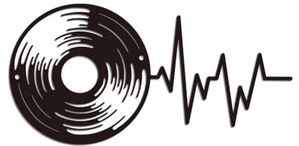 WADORN Music Record Iron Wall Art Decorations, Black Metal Wall Art Decor Musical Record Pattern Wall Sculptures for Home Kitchen Patio Bedroom Living Room Bathroom Office Outdoor Indoor Decoration