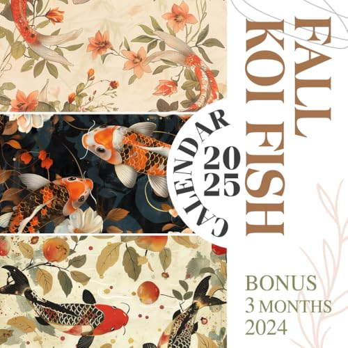 Fall Koi Fish Calendar 2025: 15 Months From Oct 2024 to December 2025 with Animal Photography for Organizing & Planning Giftable for Birthday, All Holiday| Perfect For Kids and Animal Lover