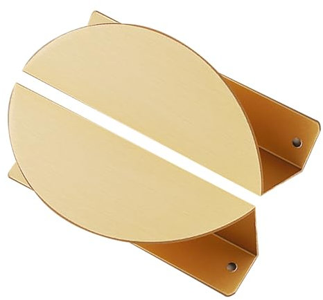 Schubladenknöpfe Halbmond Schrankgriff Unsichtbarkeit Schubladengriff Aluminiumlegierung dekorative Tür Halbkreis für Schrank,Kleiderschrank,Bücherschrank mit Schrauben (gold,81mm)